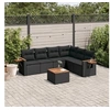 Image de Salon de Jardin avec Coussins 7 pcs, Canapés de Terrasse, Ensemble de Meubles de Patio, Mobilier d'Extérieur, Noir 3259248