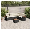 Image de Resine tressee 6 personnes 7 pieces noir 62.0 x 62 x 69 salon de jardin modulable