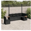Image de Salon de Jardin avec Coussins 6 pcs, Canapés de Terrasse, Ensemble de Meubles de Patio, Mobilier d'Extérieur, Noir 3259255