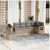 Image de Salon de Jardin avec Coussins 6 pcs, Canapés de Terrasse, Ensemble de Meubles de Patio, Mobilier d'Extérieur, Beige 3259259