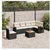 Image de Salon de Jardin avec Coussins 7 pcs, Canapés de Terrasse, Ensemble de Meubles de Patio, Mobilier d'Extérieur, Noir 3259263