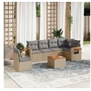 Image de Salon de jardin modulable beige rotin 7 pieces 62 x 62 x 69 cm 6 personnes