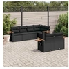 Image de Salon de Jardin avec Coussins 7 pcs, Canapés de Terrasse, Ensemble de Meubles de Patio, Mobilier d'Extérieur, Noir 3259381
