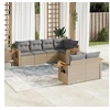 Image de Salon de jardin modulable resine tressee 7 personnes 7 pieces 62.0 x 62 x 69 cm beige