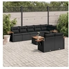 Image de 9-delige Loungeset met kussens poly rattan zwart3259395