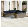 Image de Salon de jardin modulable rotin beige 9 pieces 62 x 62 x 69 cm 8 personnes