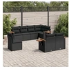 Image de 8-delige Loungeset met kussens poly rattan zwart3259402