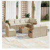 Image de Salon de Jardin avec Coussins 9 pcs, Canapés de Terrasse, Ensemble de Meubles de Patio, Mobilier d'Extérieur, Beige 3259412