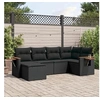 Image de Salon de Jardin avec Coussins 6 pcs, Canapés de Terrasse, Ensemble de Meubles de Patio, Mobilier d'Extérieur, Noir 3259416