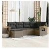 Image de Salon de jardin modulable 6 pieces 6 personnes gris 62.0 x 62 x 69 cm resine tressee