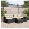 Image de 7 pieces 6 personnes noir salon de jardin modulable 62.0 x 62 x 69 resine tressee