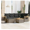 Image de Salon de jardin modulable rotin gris 7 pieces 6 personnes