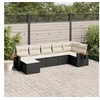 Image de Salon de Jardin avec Coussins 7 pcs, Canapés de Terrasse, Ensemble de Meubles de Patio, Mobilier d'Extérieur, Noir 3259431