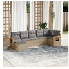 Image de Salon de jardin modulable resine tressee beige 7 pieces 62.0 x 62 x 69 7 personnes