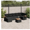 Image de 8-delige Loungeset met kussens poly rattan zwart3259437