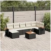 Image de Salon de jardin modulable - Lot de 8 pièces - Rotin Noir 7 personnes