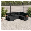 Image de 7-delige Loungeset met kussens poly rattan zwart3259444