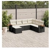 Image de Salon de Jardin avec Coussins 7 pcs, Canapés de Terrasse, Ensemble de Meubles de Patio, Mobilier d'Extérieur, Noir 3259445