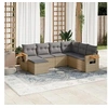 Image de Salon de Jardin avec Coussins 7 pcs, Canapés de Terrasse, Ensemble de Meubles de Patio, Mobilier d'Extérieur, Beige 3259448