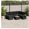Image de 8-delige Loungeset met kussens poly rattan zwart3259451
