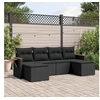 Image de Salon de Jardin avec Coussins 6 pcs, Canapés de Terrasse, Ensemble de Meubles de Patio, Mobilier d'Extérieur, Noir 3259458