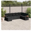 Image de 8-delige Loungeset met kussens poly rattan zwart3259486