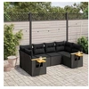 Image de Salon de jardin modulable 6 personnes 6 pieces resine tressee 62.0 x 62 x 69 cm noir