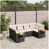 Image de Salon de Jardin avec Coussins 6 pcs, Canapés de Terrasse, Ensemble de Meubles de Patio, Mobilier d'Extérieur, Noir 3259501