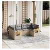 Image de Salon de Jardin avec Coussins 6 pcs, Canapés de Terrasse, Ensemble de Meubles de Patio, Mobilier d'Extérieur, Beige 3259504