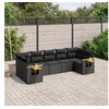 Image de Salon de jardin modulable resine tressee noir 7 pieces 62.0 x 62 x 69 7 personnes