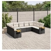 Image de Salon de Jardin avec Coussins 9 pcs, Canapés de Terrasse, Ensemble de Meubles de Patio, Mobilier d'Extérieur, Noir 3259515