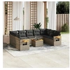 Image de Salon de jardin modulable resine tressee gris 10 pieces 62.0 x 62 x 69 9 personnes