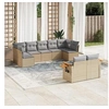 Image de Salon de jardin modulable rotin beige 9 pieces 62.0 x 62 x 69 9 personnes