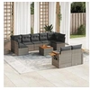 Image de Salon de jardin modulable rotin gris 10 pieces