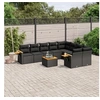 Image de Salon de jardin modulable 10 pieces 9 personnes noir 62.0 x 62 x 69 resine tressee