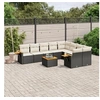 Image de Salon de Jardin avec Coussins 10 pcs, Canapés de Terrasse, Ensemble de Meubles de Patio, Mobilier d'Extérieur, Noir 3259550