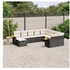 Image de Salon de Jardin avec Coussins 10 pcs, Canapés de Terrasse, Ensemble de Meubles de Patio, Mobilier d'Extérieur, Noir 3259557