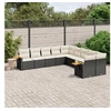Image de Salon de jardin modulable 10 pieces 10 personnes resine tressee 62.0 x 62 x 69 noir