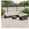 Image de Salon de Jardin avec Coussins 11 pcs, Canapés de Terrasse, Ensemble de Meubles de Patio, Mobilier d'Extérieur, Noir 3259599