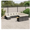 Image de Salon de Jardin avec Coussins 11 pcs, Canapés de Terrasse, Ensemble de Meubles de Patio, Mobilier d'Extérieur, Noir 3259606