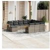 Image de Salon de jardin modulable resine tressee 11 pieces 10 personnes 62 x 62 x 69 cm gris