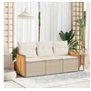 Image de Salon de jardin modulable resine tressee 3 personnes beige 62 x 55 x 69 cm 3 pieces
