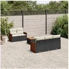 Image de Salon de Jardin avec Coussins 6 pcs, Canapés de Terrasse, Ensemble de Meubles de Patio, Mobilier d'Extérieur, Noir 3259865