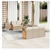 Image de Salon de Jardin avec Coussins 6 pcs, Canapés de Terrasse, Ensemble de Meubles de Patio, Mobilier d'Extérieur, Beige 3259867