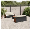 Image de Salon de Jardin avec Coussins 7 pcs, Canapés de Terrasse, Ensemble de Meubles de Patio, Mobilier d'Extérieur, Noir 3259872