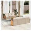 Image de Salon de jardin modulable rotin beige 8 pieces 62 x 55 x 69 cm 7 personnes