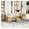 Image de Salon de Jardin avec Coussins 8 pcs, Canapés de Patio, Ensemble de Meubles, Mobilier de Terrasse Extérieur, Beige 3259895