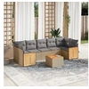Image de Salon de jardin modulable beige rotin 8 pieces 62 x 62 x 69 cm 7 personnes