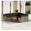 Image de Salon de Jardin avec Coussins 9 pcs, Canapés de Patio, Ensemble de Meubles, Mobilier de Terrasse Extérieur, Gris 3259911