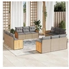 Image de Salon de Jardin avec Coussins 12 pcs, Canapés de Terrasse, Ensemble de Meubles de Patio, Mobilier d'Extérieur, Beige 3259917